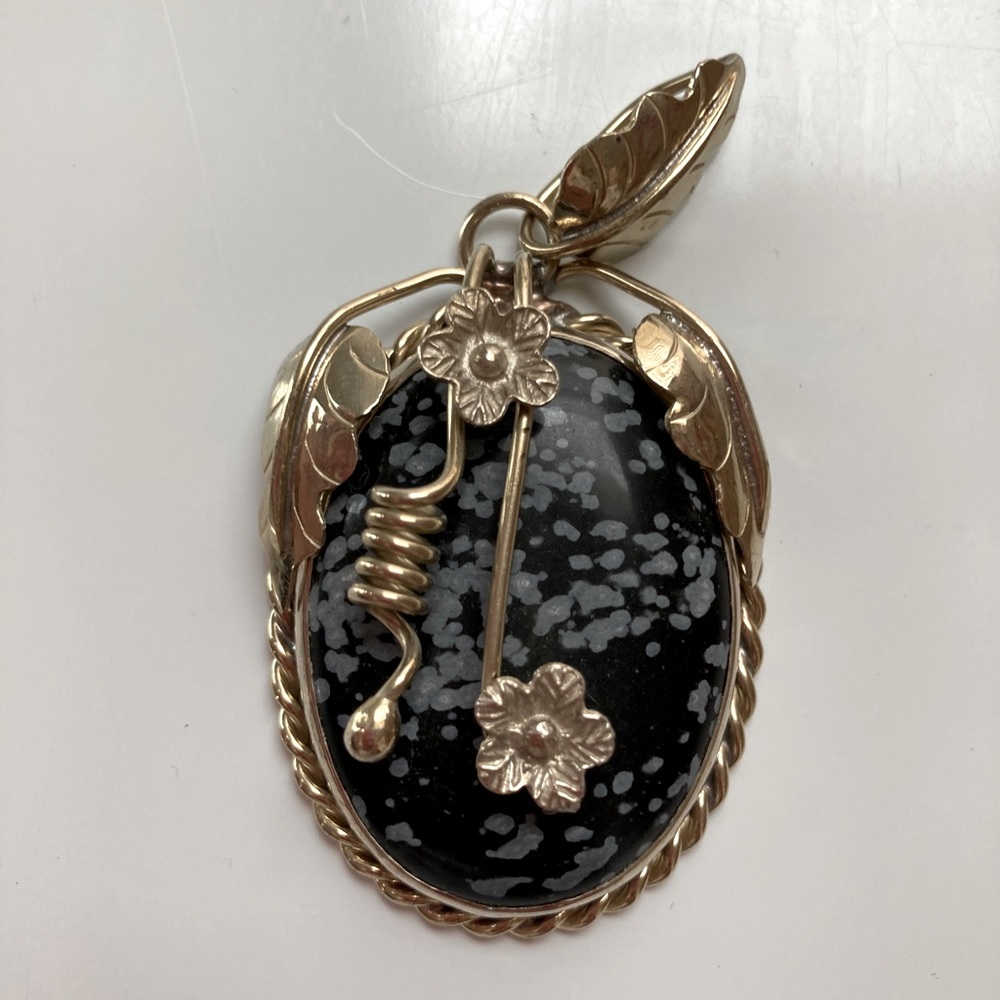 Southwestern Dalmatian Obsidian Pendant